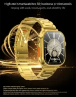 C9 Ultra Max Gold Edition Smartwatch – 2.1" Color Display, Bluetooth Calling, Wireless Charging, Dual Straps (Gold & Black), Waterproof, Hryfine App Compatible - Image 3