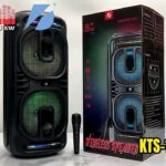 Kts-1819 Bt Wireless Portable Outdoor Speaker Dual 8 Inch With Wired Microphone Fm Radio Usb Aux Tf Card Tws Mp3 Music Player