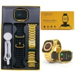 C9 Ultra Max Gold Edition Smartwatch – 2.1" Color Display, Bluetooth Calling, Wireless Charging, Dual Straps (Gold & Black), Waterproof, Hryfine App Compatible - Image 6