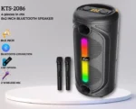 KTS 2086 Big Sound Portable Wireless Speaker with 2 wireless mics 8/8 inch pofers