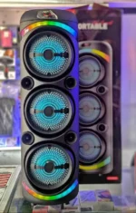 KTS 2143 Big DJ Bluetooth Speaker 🔊 | Dual Wireless Mic 🎤 | 8×3 Size | Heavy Bass & LED Lights - Image 5